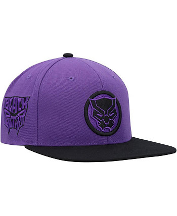 Мужская кепка Snapback фиолетового, черного цвета с черной пантерой Marvel