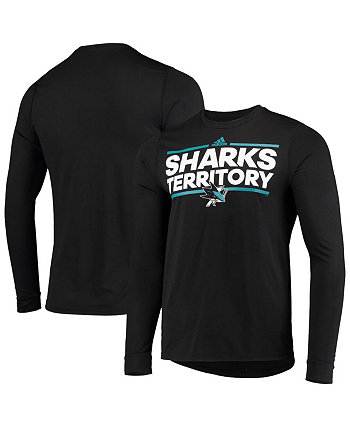 Мужская черная футболка с длинным рукавом San Jose Sharks Dassler Aeroready Creator Adidas
