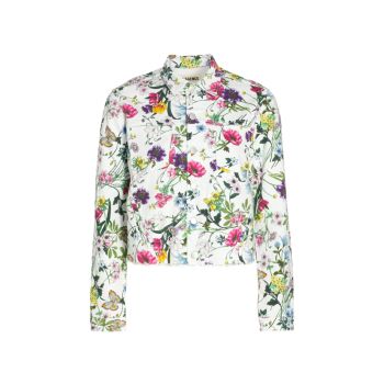 Укороченная джинсовая куртка с цветочным принтом Janice L'AGENCE