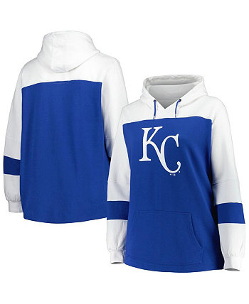 Women's Royal Kansas City Royals Plus Size Colorblock Pullover Hoodie Profile