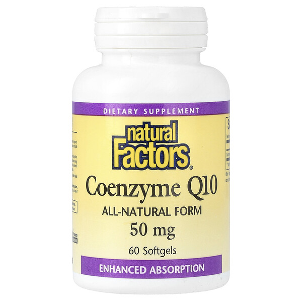 Коэнзим Q10 - 50 мг - 60 капсул - Natural Factors Natural Factors