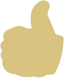 Thumbs Up Hand Cutout Unfinished Wood Kids Craft OK Everyday MDF Shaped Canvas Style 1 Diverse Woodworking