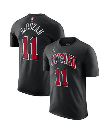 Мужская черная футболка DeMar DeRozan Chicago Bulls 2022/23 Statement Edition с именем и номером Jordan