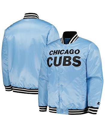 Мужская голубая университетская куртка с застежкой и пуговицами Chicago Cubs Cross Bronx Fashion Starter