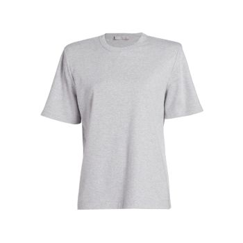 Padded-Shoulder Crewneck T-Shirt WARDROBE.NYC