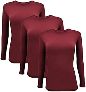 BaHoki Essentials Long Sleeve Undershirts for Scrubs - Great Stretch and Layering Piece - 3 Pack BaHoki Essentials