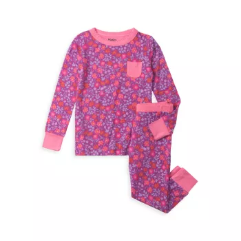 Маленькая девочка и усилитель; Пижамный комплект с дикими цветами для девочки Hatley
