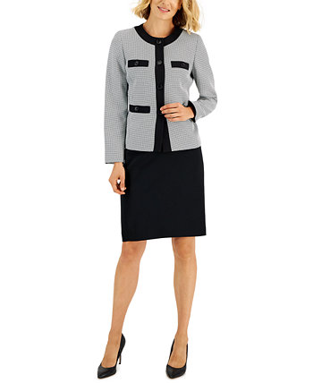 Женский костюм с юбкой и принтом "гусиные лапки", стандартный и миниатюрный Le Suit