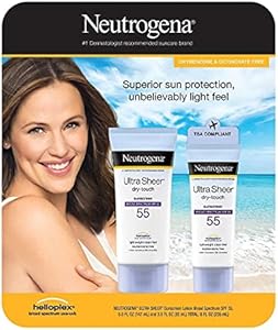 Neutrogena Ultra Sheer Spf 55 Sunscreen Light Weight Clean Feel 5.0 Fl Oz +3.0 Fl Oz Net Wt 8 Fl Oz,, () Neutrogena