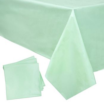 Sparkle and Bash Mint Green Plastic Rectangle Party Table Cloth Cover (3 Pack) Sparkle and Bash