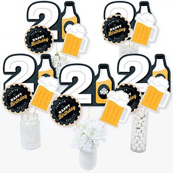 Big Dot Of Happiness Cheers & Beers To 21 Years - Centerpiece Sticks - Table Toppers - 15 Ct Big Dot of Happiness