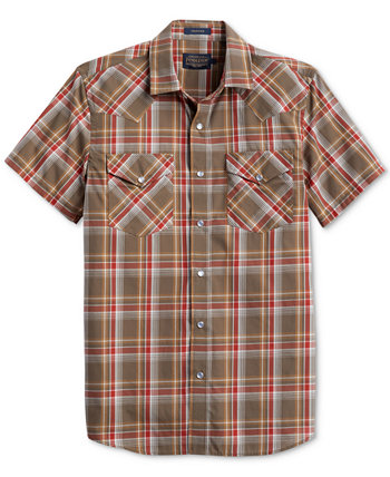 Men's Frontier Plaid Short Sleeve Button-Front Shirt Pendleton