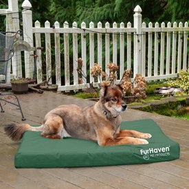 FurHaven Deluxe Oxford Memory Foam Indoor/Outdoor Dog & Cat Bed with Removable Cover Furhaven