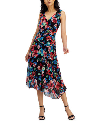 Женское асимметричное платье миди с цветочным принтом Connected