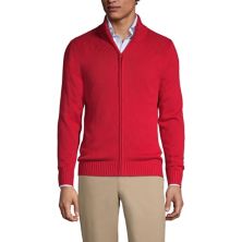 Men's Lands' End School Uniform Zip-Front Cardigan Sweater Lands' End