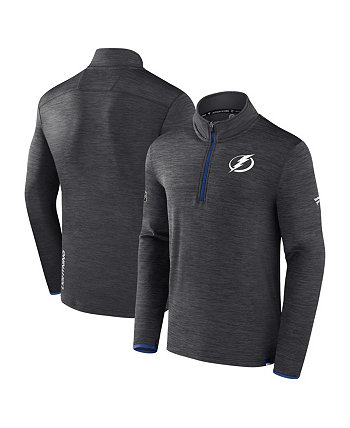 Мужской темно-серый пуловер Tampa Bay Lightning Authentic Pro с молнией до четверти Fanatics