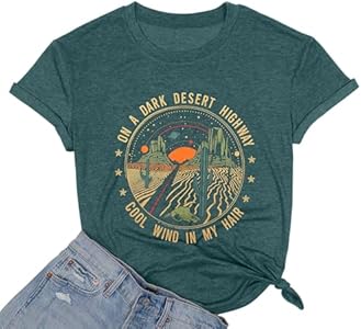 Adventure Shirts Women Retro Desert Highway T-Shirt Funny Nature Graphic Tee Casual Cotton Short Sleeve O-Neck Tee Tops TAOHONG