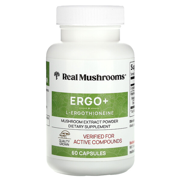 ERGO + L-Эрготионеин - 60 капсул - Real Mushrooms Real Mushrooms