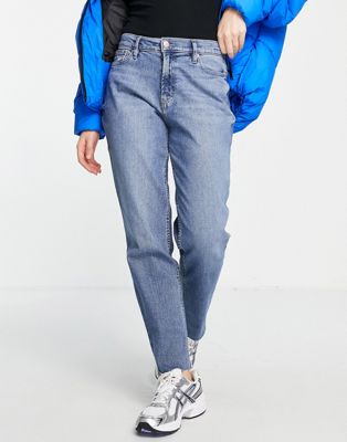 Потертые джинсы средней посадки в стиле 90-х с необработанным краем Calvin Klein Jeans Calvin Klein Jeans