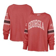 Women's '47 Red Georgia Bulldogs Allie Modest Raglan Long Sleeve Cropped T-Shirt Unbranded