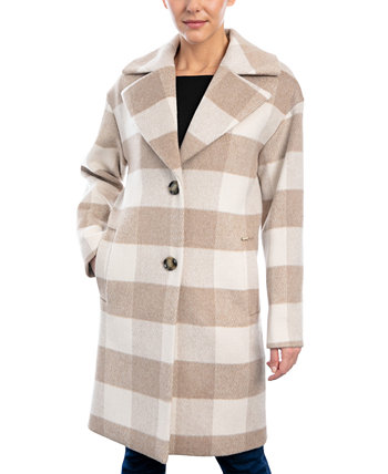 Женское клетчатое пальто с приспущенными плечами Michael Kors