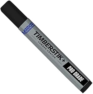 Markal 80383 - Timberstik + Профессиональные мелки для дерева для мокрых, сухих, горячих и замороженных поверхностей, 1/2" шестигранные, черные, 12 штук в упаковке Markal