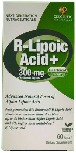 R-липоевая кислота плюс — 300 мг — 60 капсул Vcaps® Genceutic Naturals