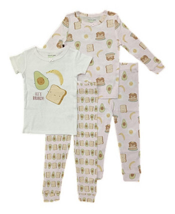 Обтягивающие пижамы для маленьких мальчиков, комплект из 4 предметов Chickpea