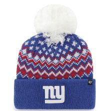 Women's '47 Royal New York Giants Elsa Cuffed Pom Knit with Hat Unbranded