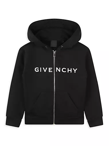 Детская худи Givenchy с логотипом и капюшоном из смеси хлопка на молнии Givenchy