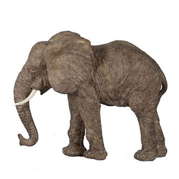 13" Aged Brown and Ivory Tai Walking Elephant Accent A&B Home