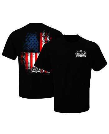 Мужская черная футболка Daytona 500 с американским флагом 2024 Checkered Flag Sports