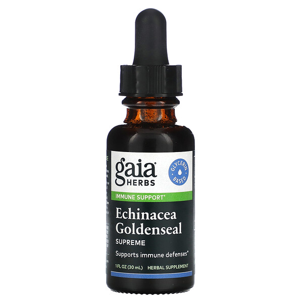 Эхинацея Goldenseal Supreme, 1 жидкая унция (30 мл) Gaia Herbs