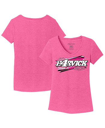 Женская розовая футболка с v-образным вырезом Kevin Harvick Stewart-Haas Racing Team Collection