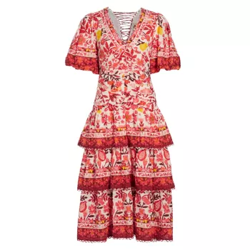 Многоярусное платье миди Romantic Orchard Farm Rio