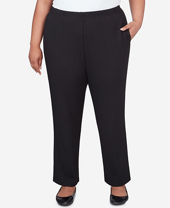Plus Size Opposites Attract Ribbed Black Pant Alfred Dunner