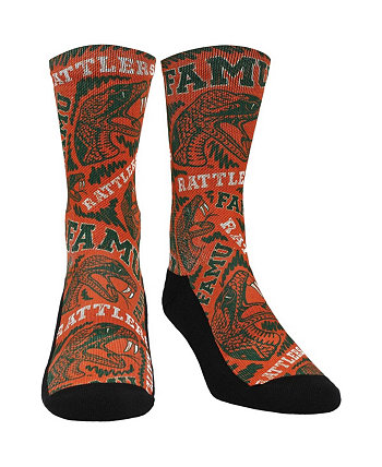 Женские носки Rock Em Носки с круглым вырезом Florida A&M Rattlers Logo Sketch Rock 'Em