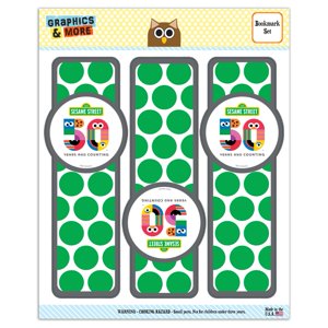 Sesame Street 50th Anniversary Logo Set of 3 Glossy Laminated Bookmarks Graphics and More