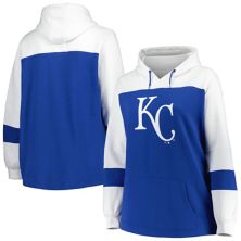 Women's Royal Kansas City Royals Plus Size Colorblock Pullover Hoodie Profile