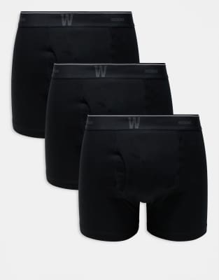 Weekday 3-pack boxer set with logo waistband in black Weekday