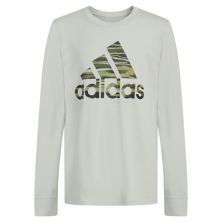 Футболка с длинными рукавами и камуфляжным логотипом adidas для мальчиков Adidas