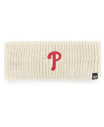 Женская кремовая повязка на голову Philadelphia Phillies Logo Meeko Knit '47 Brand