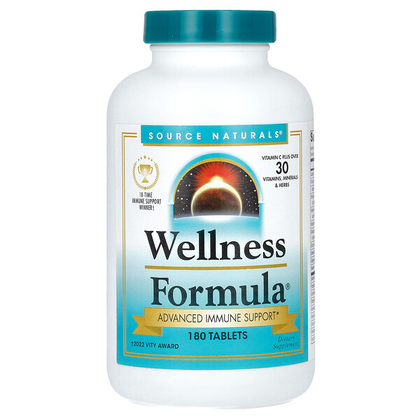 Wellness Formula, расширенная поддержка иммунитета, 180 таблеток Source Naturals