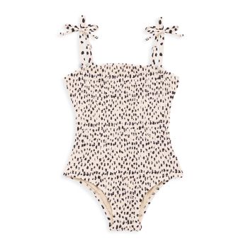 Baby's, Little Girl's &amp; Girl's UPF 50+ Smocked Dalmation-Print One-Piece Swimsuit Shade critters