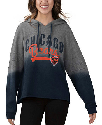 Женский укороченный пуловер с капюшоном в цвете Heather Grey, Navy Chicago Bears Superstar Touch by Alyssa Milano