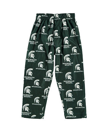 Michigan State Spartans Youth Boys Green Team Logo Flannel Pajama Pants Genuine Stuff