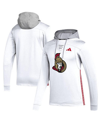 Мужской белый пуловер с капюшоном Ottawa Senators Refresh Skate Lace AEROREADY Adidas