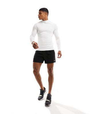 Белая тренировочная базовая футболка с длинными рукавами и воротником-стойкой из термостойкой ткани ASOS 4505 ASOS 4505