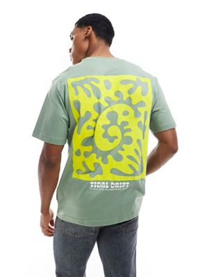 Only & Sons relaxed t-shirt with drift back print in sage Only & Sons