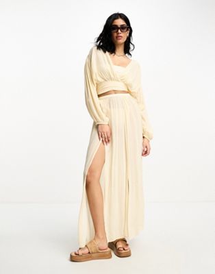 Пляжная юбка премиум-класса Flook молочного цвета — часть комплекта Flook